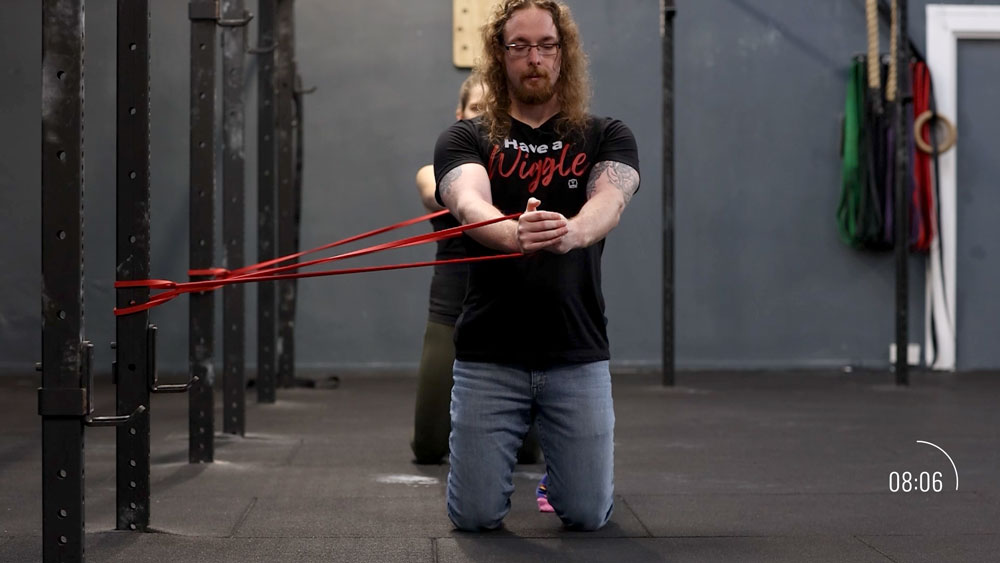 Stability Builder workout Attached Resistance Band